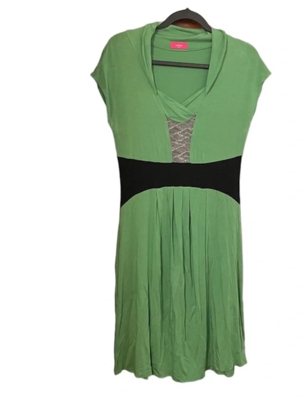 Kelly Lane Art Deco Green& Black Dress Large